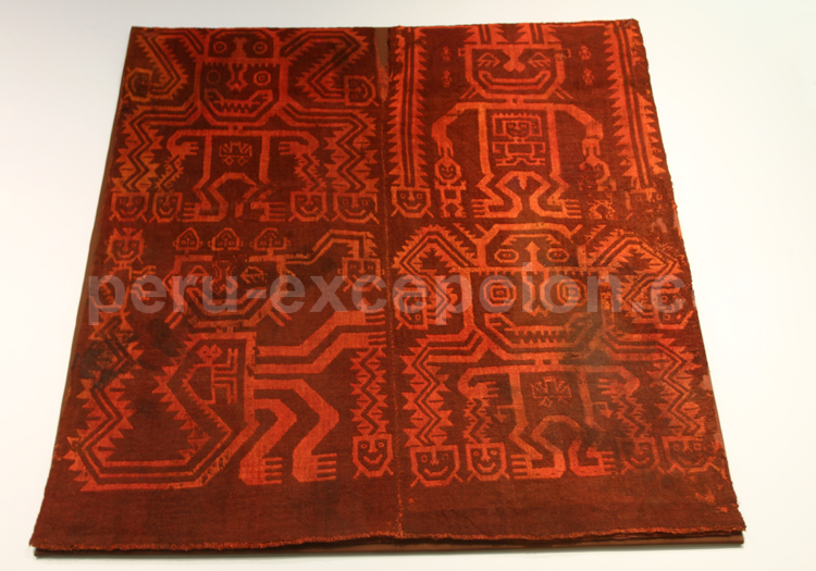 Textile à motifs zoomorphes paracas, MNAAP, Lima