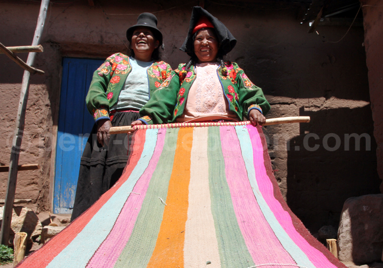 Tissu péruvien fait main, Lac Titicaca
