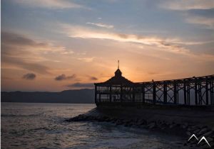 Coucher de soleil à Lima au Pérou proche de l'hôtel Atemporal