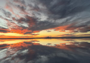 Salar d'Uyuni au coucher du soleil